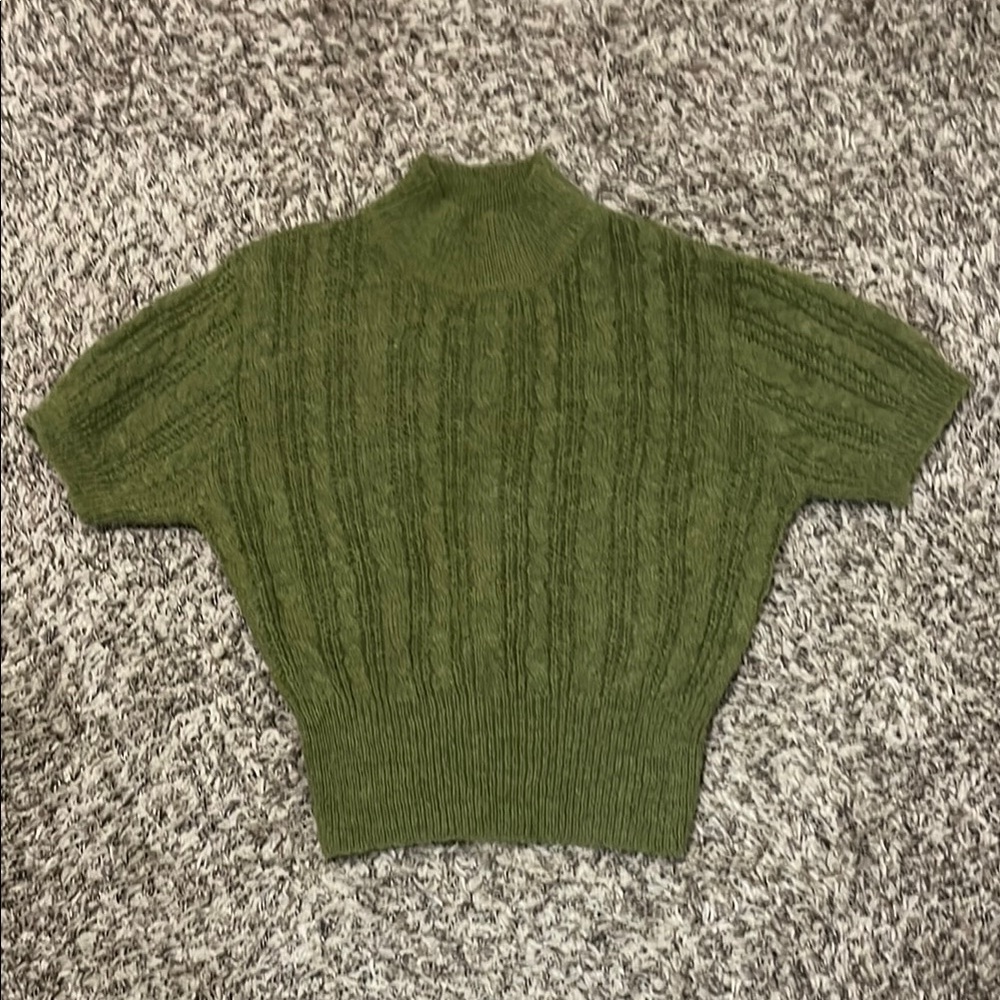 Green Cable Knit Women's Sweater